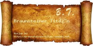 Braunsteiner Titán névjegykártya